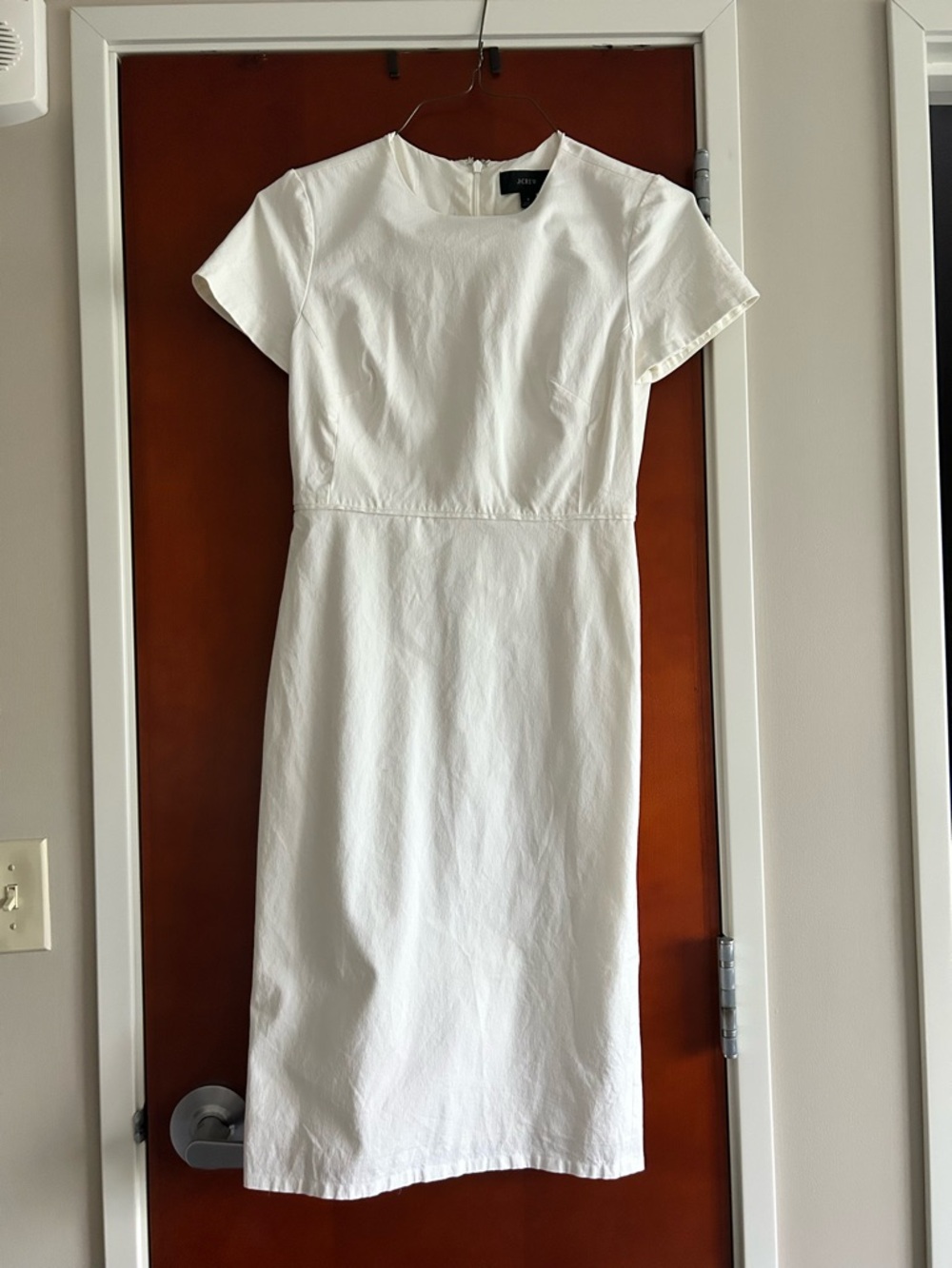 J.Crew White Short Sleeve Midi Dress size 4